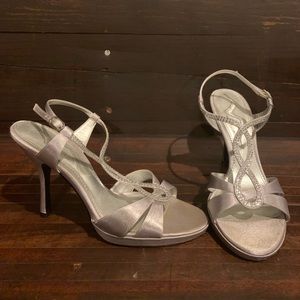 Silver diamond heels